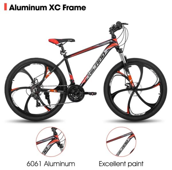 Mountain bike, 21-speed transmission, aluminum frame. With 26-inch wheels