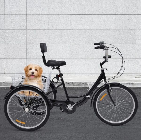Tricycle pliable pour adultes et personnes âgées. Panier de courses intégré. Vélo à 7 vitesses - Image 3